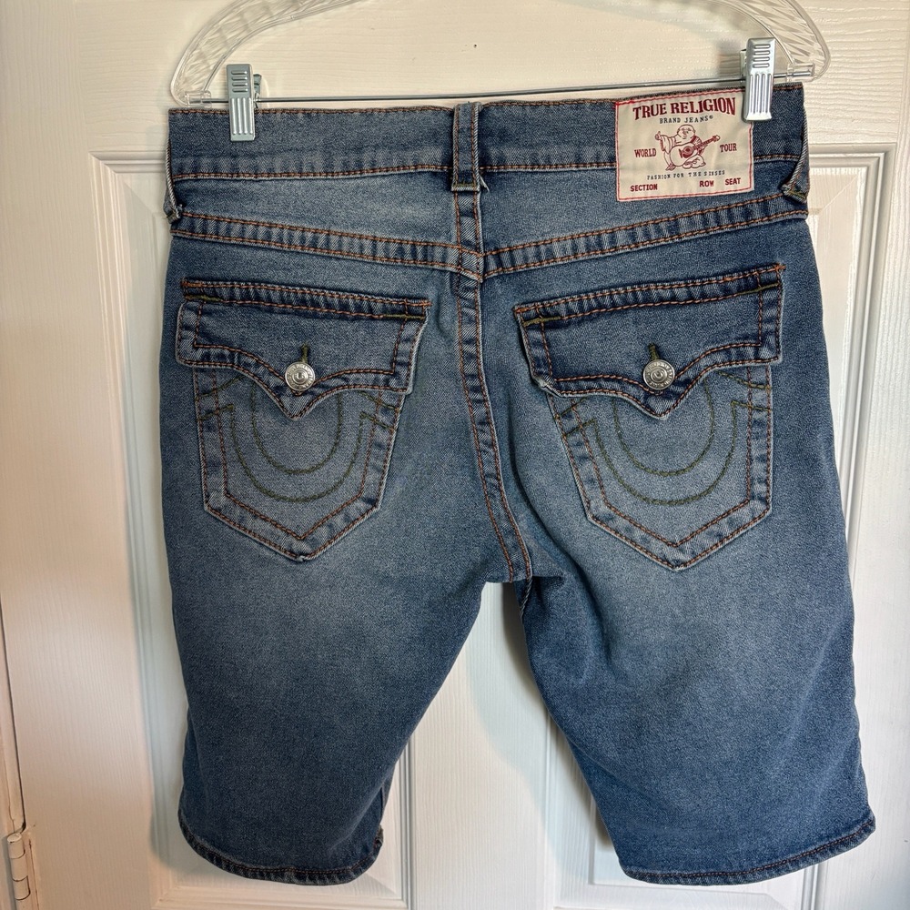 True Religion Men's Rocco Casual Relaxed Skinny Medium Wash Denim Shorts 30 - Picture 4 of 15